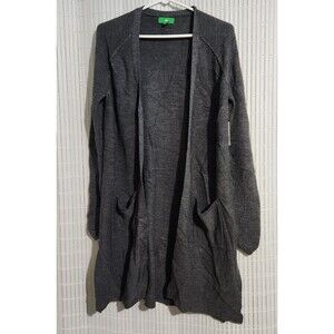 Dip Berry Blast Long Cardigan size Small Dark Gray With Pockets